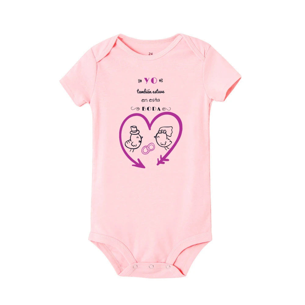 I Was Also At This Wedding Printed Baby Bodysuit Funny Infant Wedding Outfit Newborn Short Sleeve Romper Cute Toddler Jumpsuit