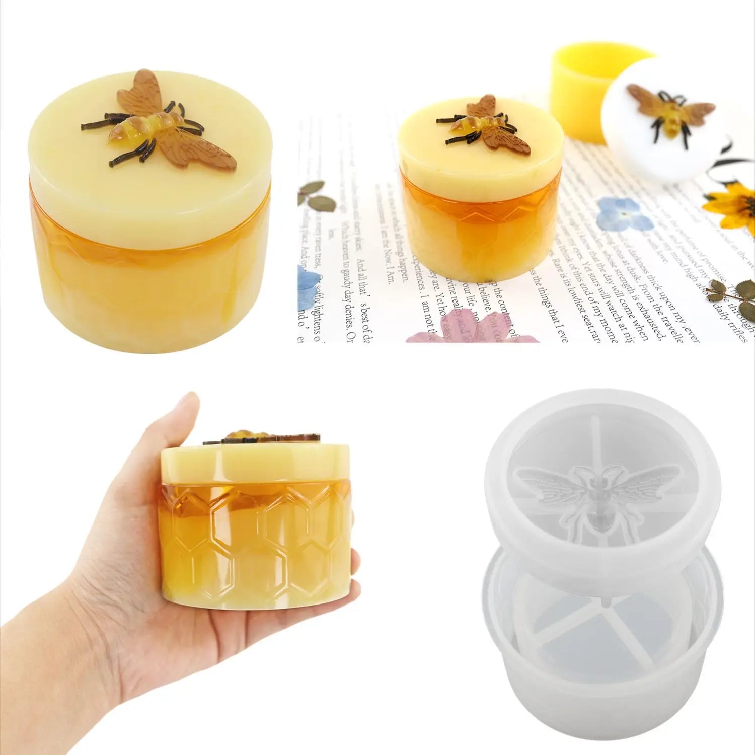 Silicone Mold For Cement With Lid Handmade Container Jars Box Resin Epoxy Mold Storage Box For DIY Jewelry Making Crafts