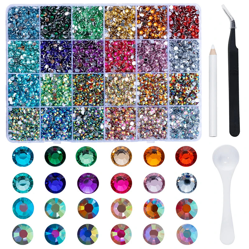 DUCRYSTAL 24 Color 3/4/5mm Resin rhinestone Non-Hotfix jelly AB Bulk Crystal Flatback stone glue on DIY Decoration Nails Crafts