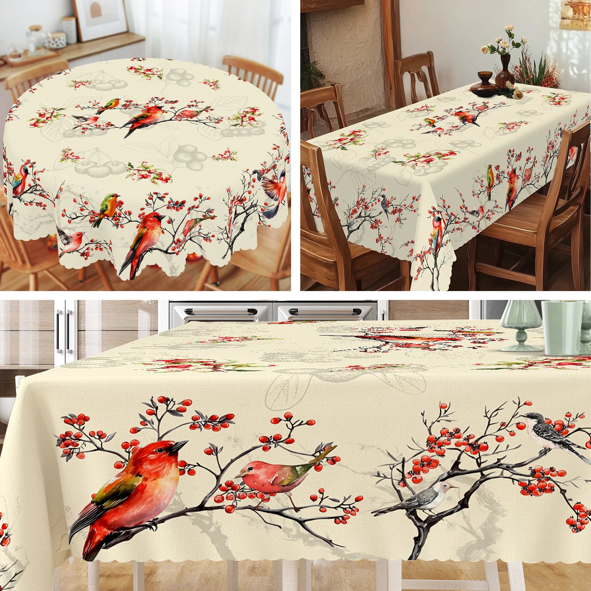 Elegant Floral-Themed Printed Tablecloth, High-Quality White and Gold Pattern, Embossed Edges, Durable, Waterproof, Oil-Proof, Stain-Resistant, Wrinkle-Resistant, Non-Fading, Machine Washable, Reusable, Perfect Gift for Famil