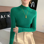 Autumn and Winter New Women's Cashmere Sweater 100% Pure Cashmere Semi High Neck Women's Pullover Soft Basic Women's Top