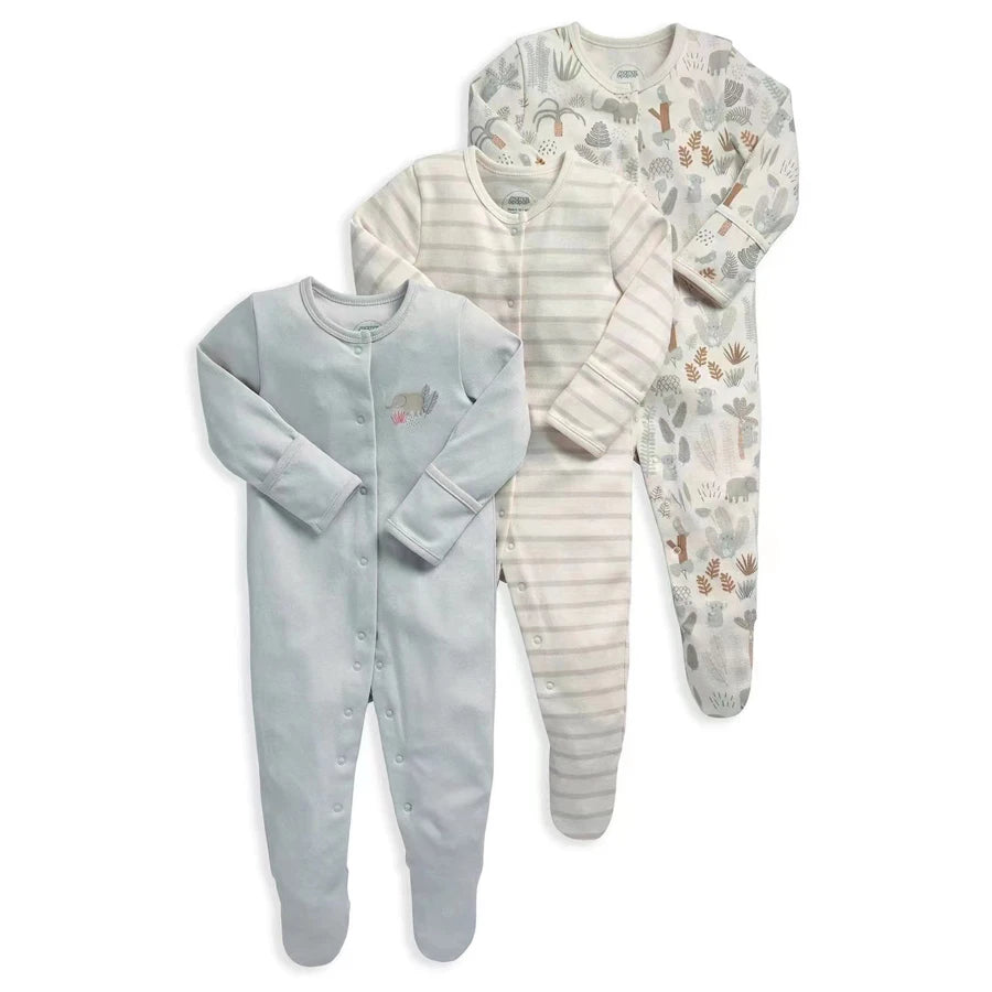 Brand Newborn Babies Clothes Infant Baby Boys Girls Romper Cotton Long Sleeve Pajamas Jumpsuit Toddler Clothes Outfits 3Pcs/Lot