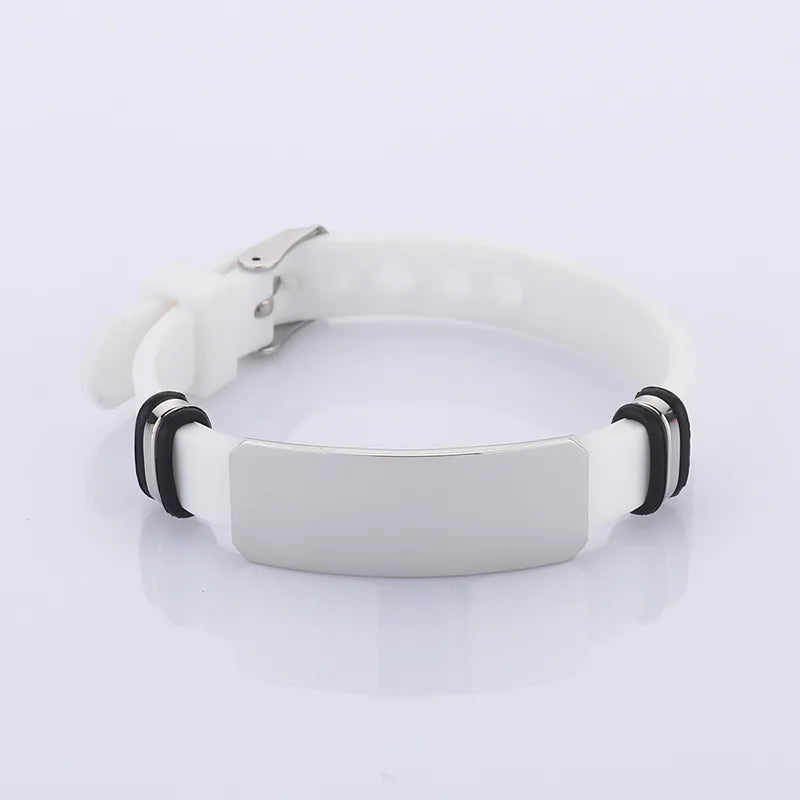 Fashion Couple Bracelets Stainless Steel Silicone Multi-color Wristband Valentine's Day Gifts Jewelry