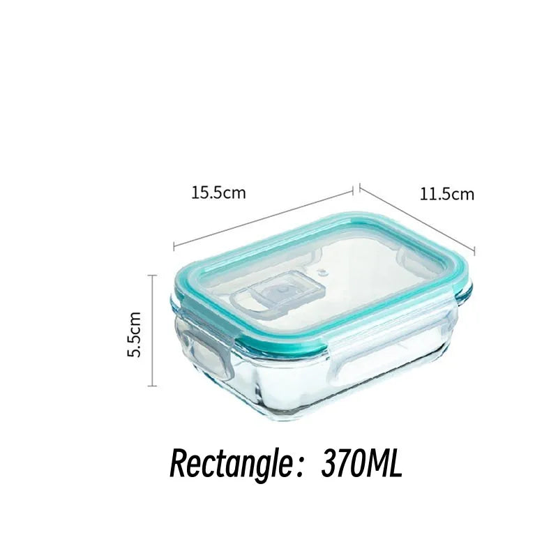 High Borosilicate Glass Lunch Bento Box Microwave Oven Separate Fresh-keeping Bowl Sealed Box Food Storage Containers Crisper