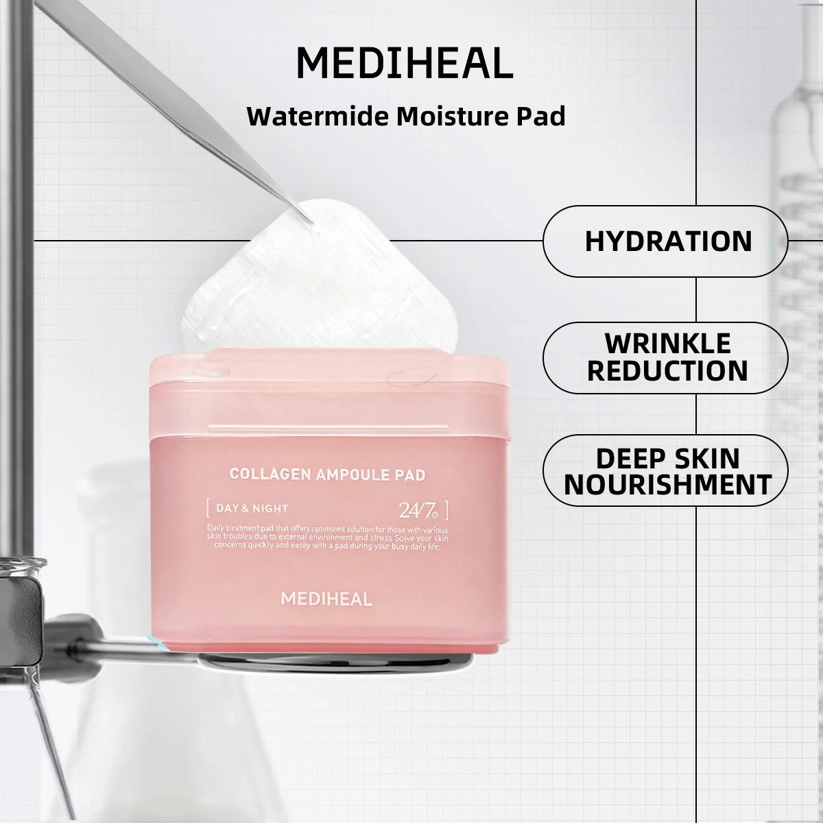 MEDIHEAL Pad,Ready-to-Use Pad,Daily Skincare Pads,Long-Lasting Moisture,Intense Hydration,Korean Skincare,K-Beauty,Korean Makeup