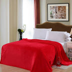 Thick Blankets 70X100Cm Red Flannel Fleece Warm Blanket For Winter Camping Travel Home Use Cozy Bed Blanket