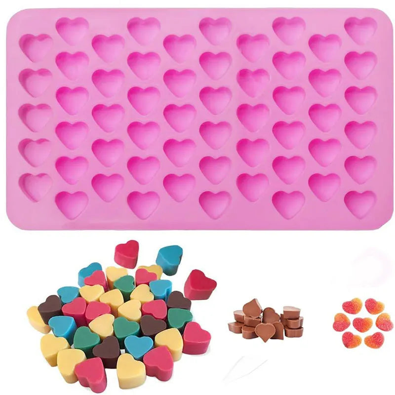Heart Silicone Molds Non-Stick Food Grade Silicone Baking Mold Reusable Candy Mold Used for Jelly Chocolate Making Supplies