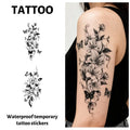 Flower & Butterfly Temporary Tattoo Sticker, Long-lasting and Waterproof, Realistic Fake Tattoos for Women, For Arm, Chest, Leg