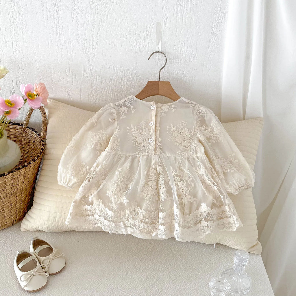 2026 Spring Summer Baby Girls Bodysuit Toddler Girl Princess Dress Infant Lace Embroiery Onesies Newborn Girls Clothing