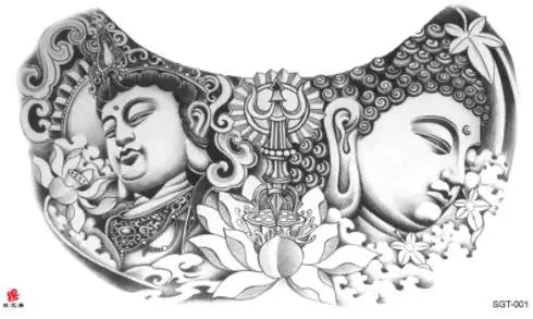 Disposable Tattoo Sticker, Fake Tattoo for Woman, Waterproof Body Art Tattoo for Couples Letter Lotus Flower Temporary Tattoo