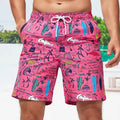 3D Printed Shark Coconut Tree Short Pants For Men Animal Plant Pattern Swim Trunks Hawaiian Casual Street Surfing Beach Shorts