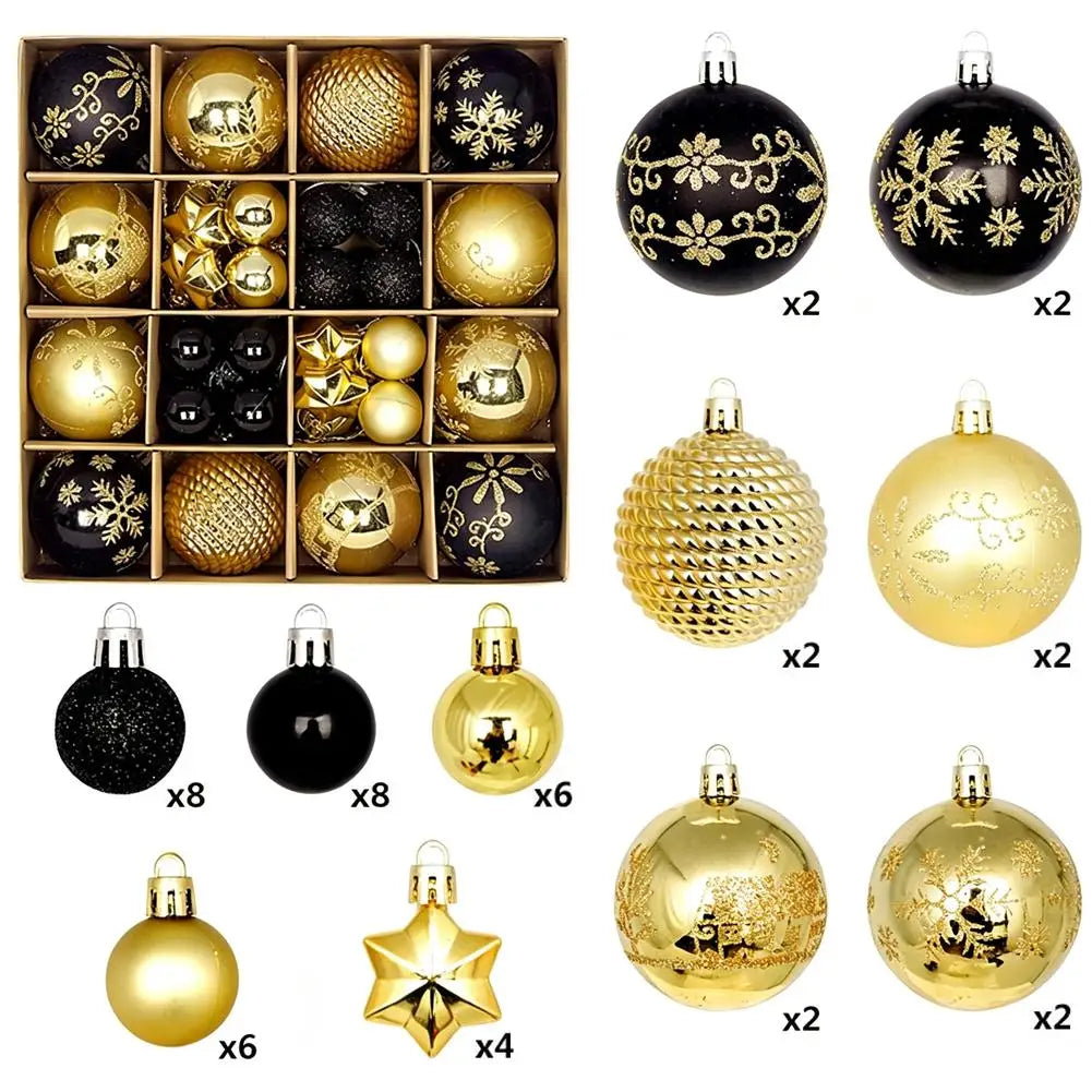 44Pcs 3/6CM Christmas Ball Merry Christmas Tree Topper Decoration for Home Decor Holiday New Year 2026 Navidad Gifts Supplies