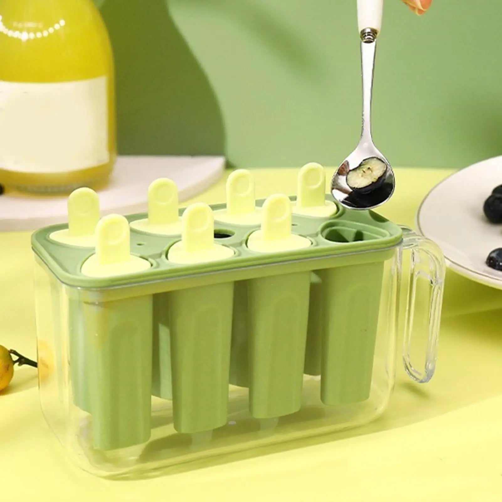 Ice Pop Molds 8 Grid Ice Pop Molds Silicone Ice Cream Mold DIY Homemade Reusable Easy Release Ice Pop Make Ice Lolly Mould