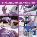 20-300pcs Nitrile Exam Gloves Disposable Purple Lilac Glove Food Grade Sterile Powder Free Protection Gloves for Cooking Clean