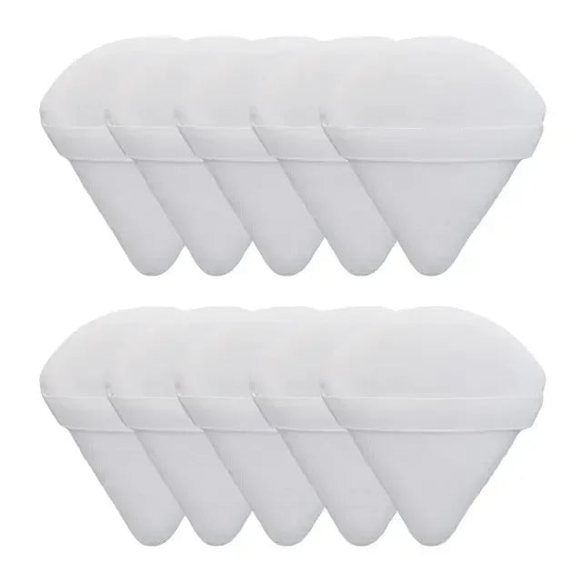2/5/10/20Pcs Triangle Velvet Powder Puff Pizza Flours Mini Face Makeup sponge Cosmetics Washable Lightweight Makeup Tool