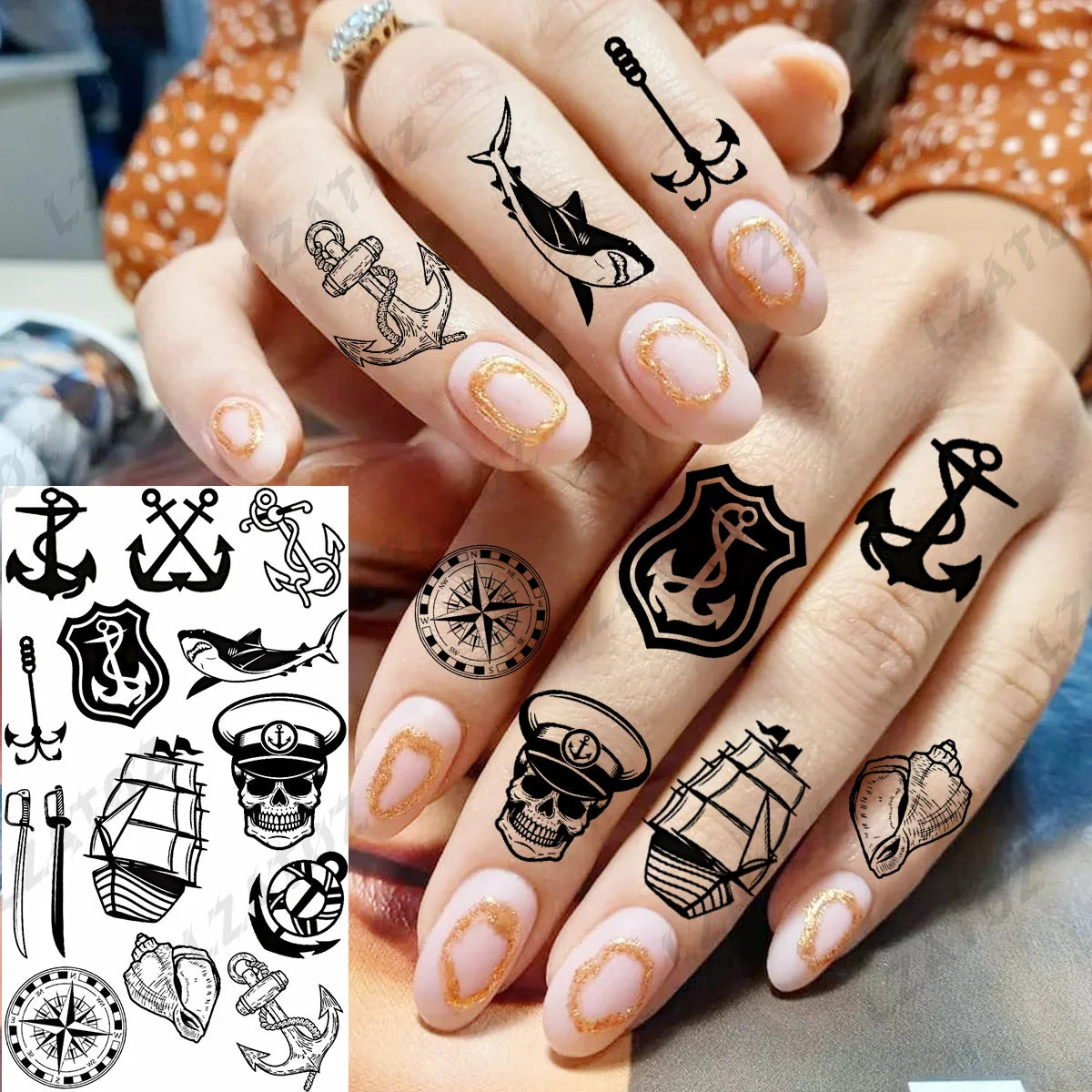 Realistic Eye Flower Temporary Tattoos For Woman Adults Rose Butterfly Tiny Fake Tattoo Sticker 3D Finger Waterproof Tatoos