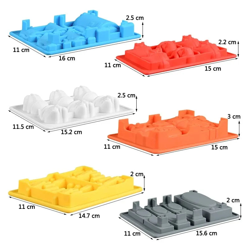 3D Cartoon Silicone Mold for Baking Chocolates Gummy Candy Jello Ice Cube Soaps Gypsum Form Plaster Mould for War Fans