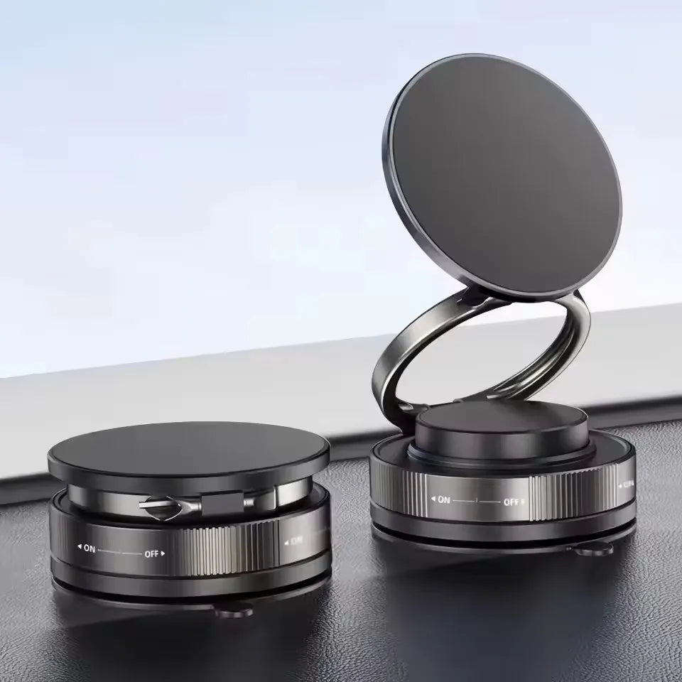 Upgraded 360°Vacuum Magnetic Phone Holder, Magnetic Car Phone Mount, Hands-Free Suction Cup Phone Holder for Car/Gym/Mirror