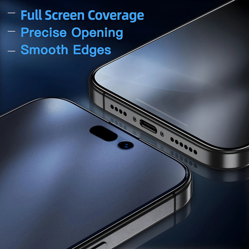 3-1Pcs Dust Free Installation Privacy Screen Protector For iPhone 16 14 13 12 11 15 17 Pro Max Anti-spy Glass Screen Protector