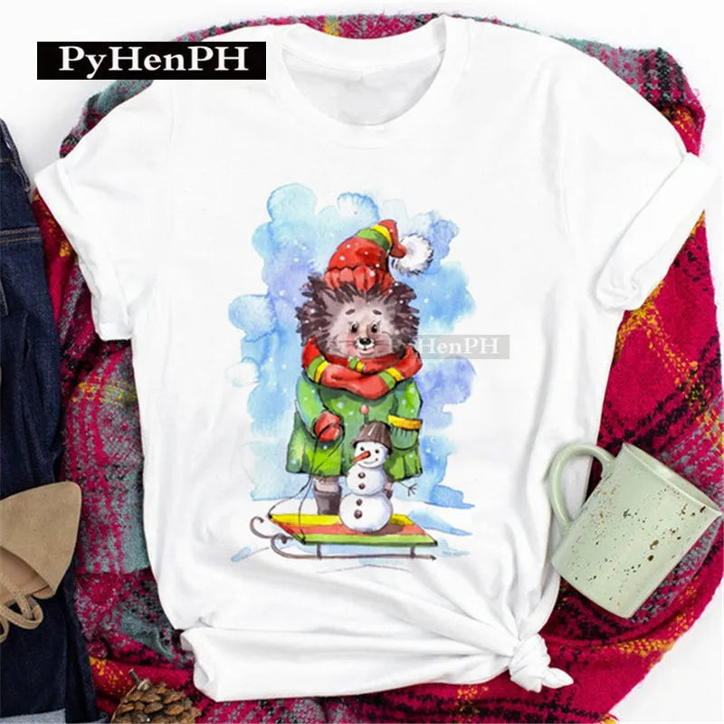 Merry Christmas T Shirt  Personalized and Exquisite Christmas Gift T-shirts and Clothes Women Clothing Aesthetic Clothes