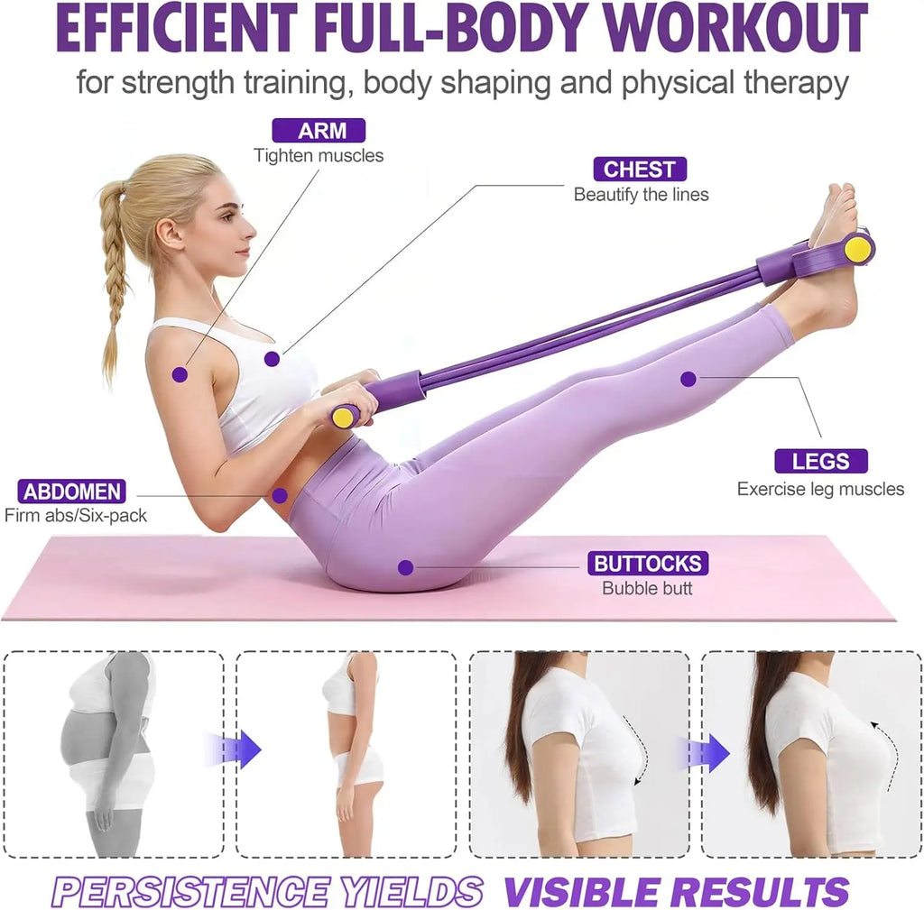 Pedal Resistance Band Tensioner Multi-Functional Household Gym Fitness Equipment Yoga Abdominal Strengthening Tension Rope