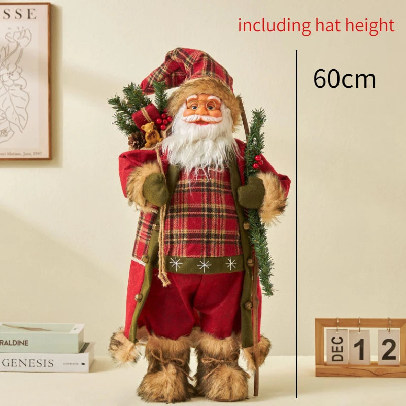 60cm Large Santa Claus Merry Christmas Decorations for Home Happy New Year 2023 Santa Claus Doll Window Decorations Home gift