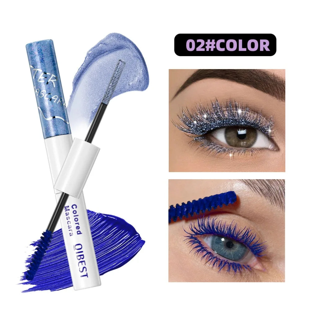 Double Head 2 IN 1 Mascara Silk Fiber Lash Mascara Volume Waterproof Lasting Non-Smudging Thick Thin Curling Mascara Eyes Makeup