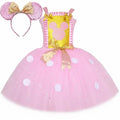 Baby Girls Pink Minnie Tutu Dress Polka Dots Glitter Cartoon Tulle Princess Dress Kids Halloween Birthday Party Cosplay Costume1