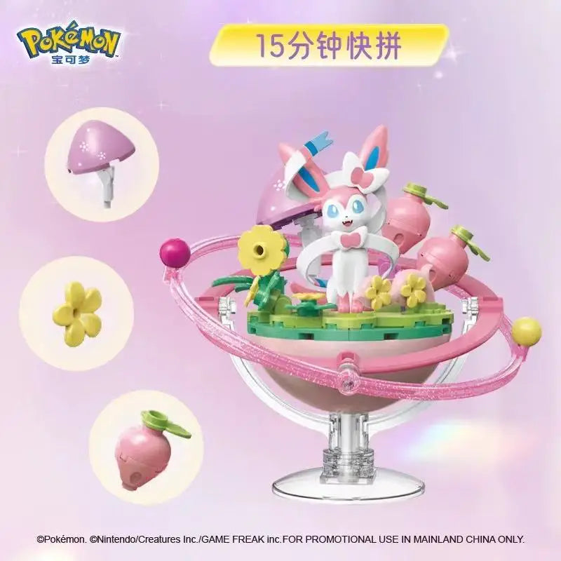 New Keeppley Original Pokemon DIY Building Blocks Toys Cartoon Eevee Family Planet Series Assembly Model Ornaments Toy Fans Gift