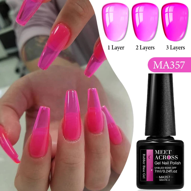 7ml Nude Rubber Base Gel, 68 Colors, DIY Nail Art Supplies Gel for Nails Design, UV LED Soak Off, Easy to Apply, Long Lasting