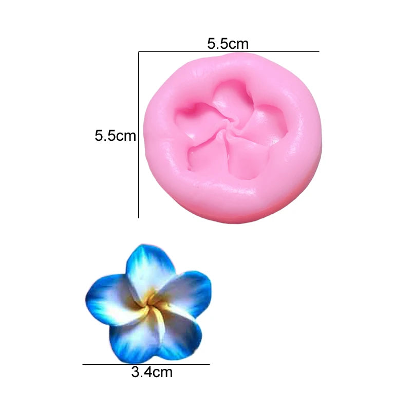 Flower Shape Silicone Cake Mold Gardenia Plumeria Rubra Soap Fondant Molds Cupcake Jelly Candy Chocolate Decoration Baking Tool