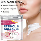 Collagen neck cream that reduces neck wrinkles, lifts and firms the skin, and moisturizes to beautify the neck.