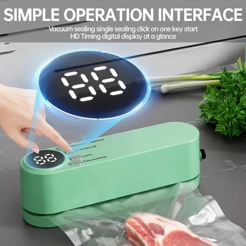 Well-Designed Fast-Compact Vacuum Sealer Machine Food Grade Plastic Seals Both Vacuum Bags And Roll Bags Ideal Kitchen Accessory