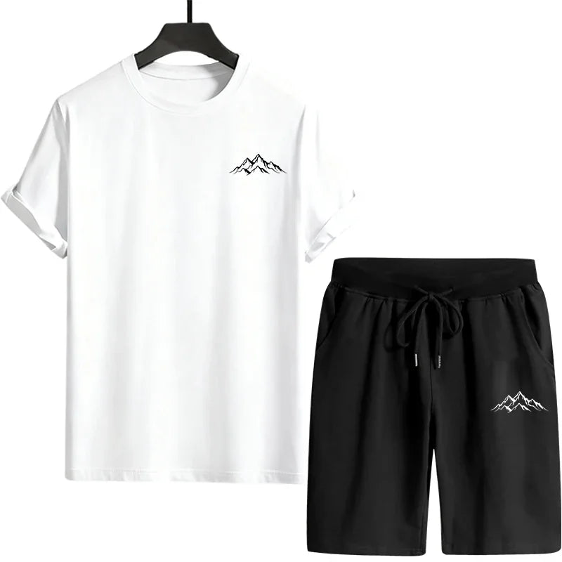 Mens Tracksuit Print Casual Training Clothing Outdoor Fitness Sports Jogging Streetwear 2026 Single Piece T-shirt Shorts Summer