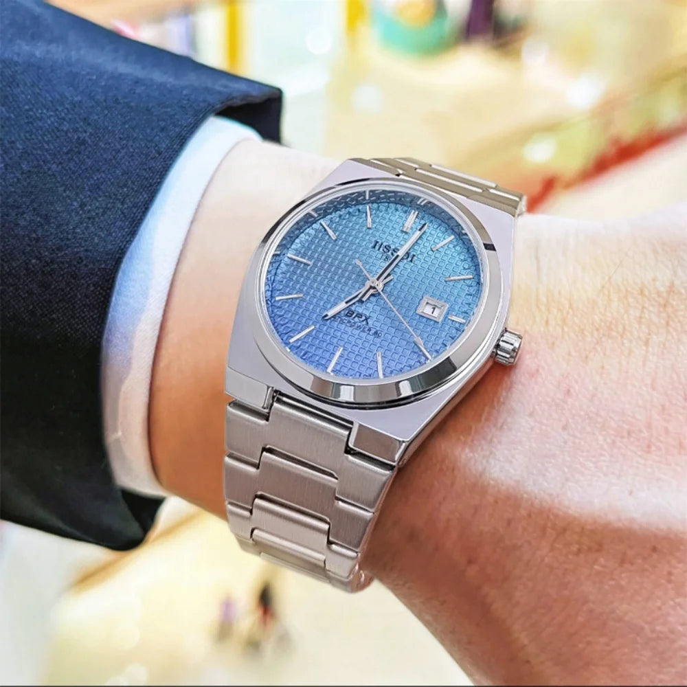 New Style Light Luxury Fashion Business Simple and Stylish Men's Watch, Hollow Design, Calendar Display, Butterfly Clasp Stainless Steel Strap, Personalized Street Style Essential for Students and Trendy Men, the First Choice