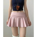 Waist-Flipping Ruched Skirts Prevent Exposure Golf Sports For Women Short Dress High Elasticity Athletic Short High Waist Skirt