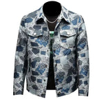 Spring Autumn High Quality Men's Fashion Casual Jacket Button Lapel Work Coat Jacquard pattern Plaid Tops Men Jackets