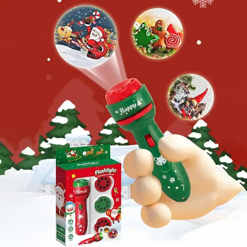 Christmas Handheld Flashlight Projection Lamp Early Education Toys Image Recognition, Cognition, Fun cartoon Projector Gifts Kid