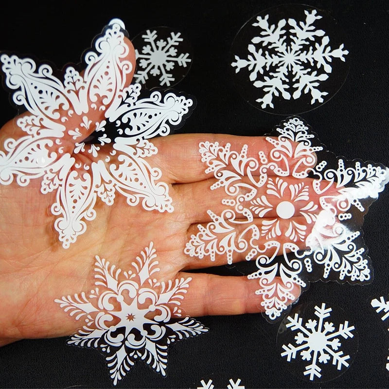 Christmas Window Cling Stickers Santa Claus Reindeer Snowflake Gift Box Window Decals for Xmas Home Shop Glass Door Window Decor
