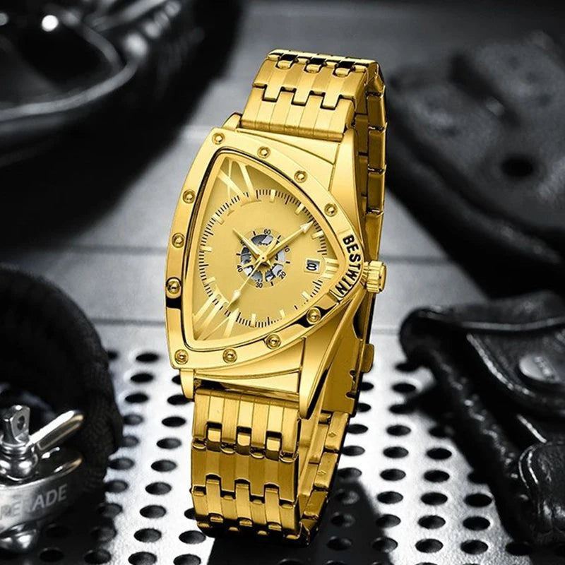 Men Watches Unique Design Top Brand Luxury Men's Wrist Watches Quartz Wristwatch Fashion Male Clock Stainless Steel Band