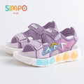 1 Pair Sport Sandals For Boys And Girls Summer Outdoor Soft Bottom Breathable Lightweight Casual Beach Shoes With Hook & Loop