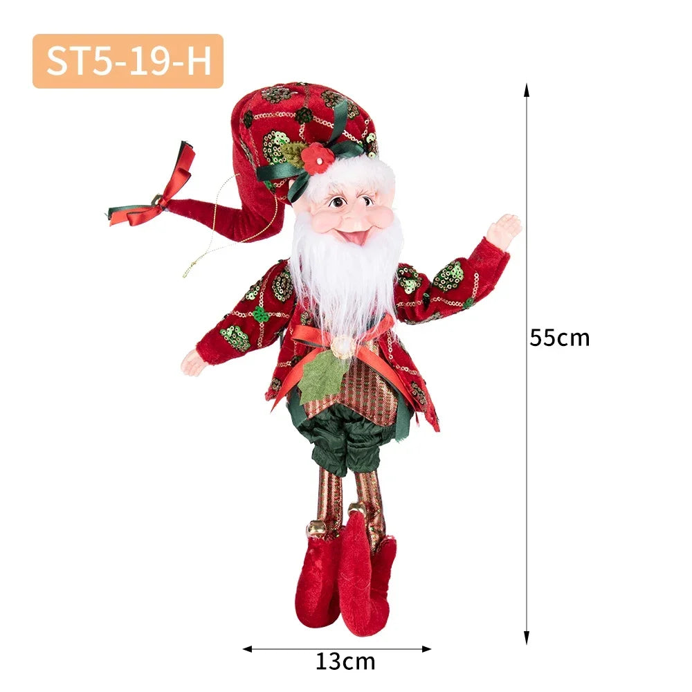 Christmas Decoration Santa Claus Statue Standing Elf Doll Decoration Christmas Tree Pendant Home Merry Christmas New Year Gift