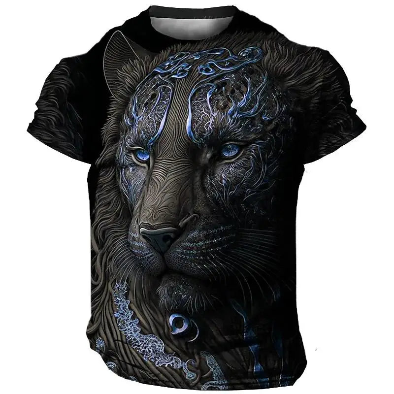 Oversized T Shirt Man 3D Tiger Print Tees Tops Summer Casual Mens Animal Pattern T Shirt Streetwear Quick Dry Fashion Clothes