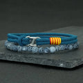 Business 2Pcs Luck Red Bracelet Set Men 6mm Stone Beads Handmade Nylon String Wristband Valentine Day Gift For Husband Jewelry