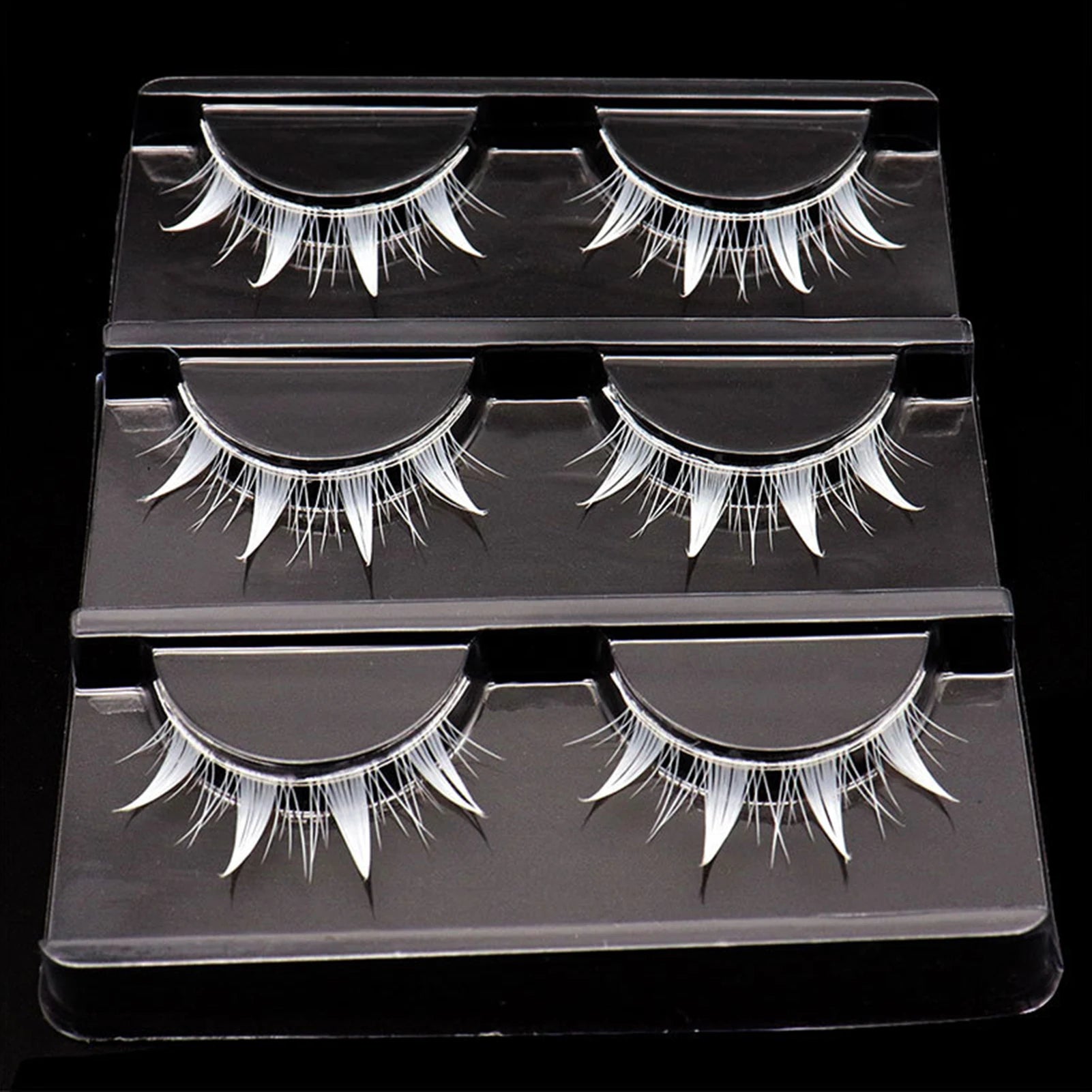 DIY white eyelashes manga Cosplay Feather Lashes full strips False Eyelashes Natural Thin Band Little Devil Eyelashes cos makeup
