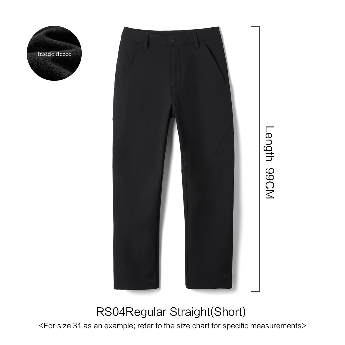 SIMWOOD 2026 Spring New Regular Straight Soft Shell Warm Fleece Lining Fabric Casual Pants Men Outdoor Trousers
