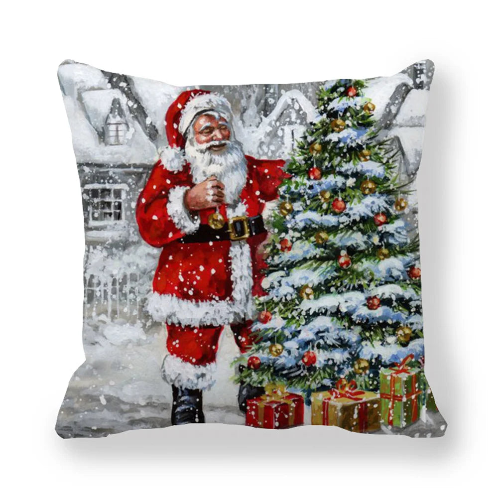 45CM Merry Christmas Cushion Cover Pillowcase 2023 Christmas Decorations for Home Ornament Happy New Year Christmas Decor 2022