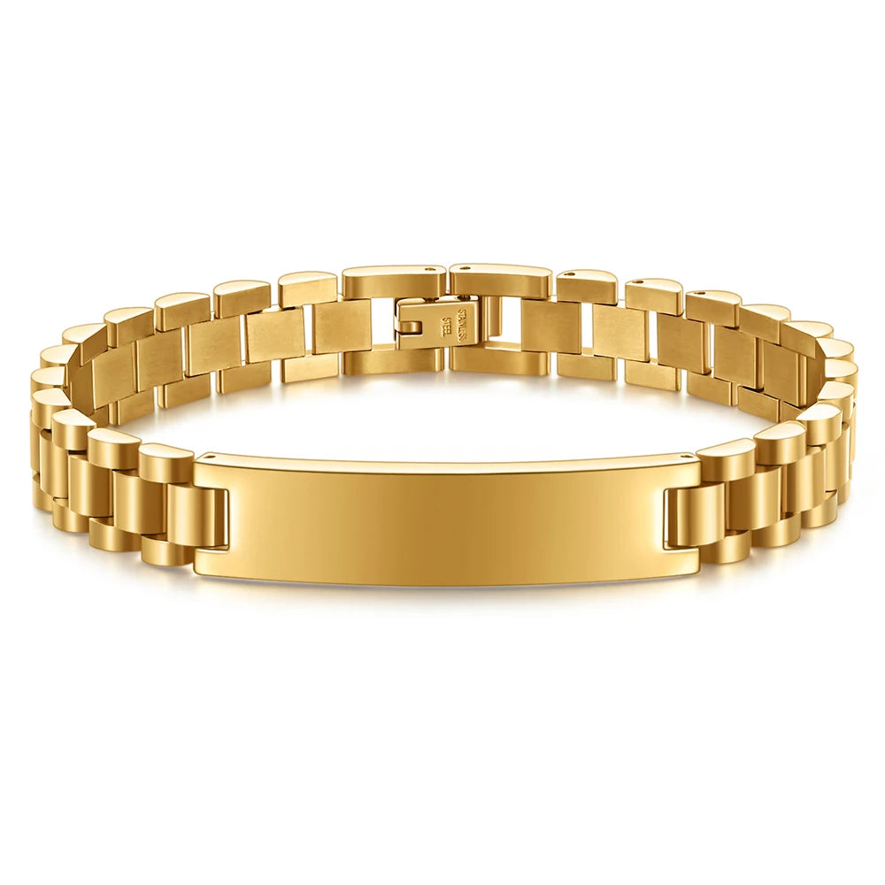 New Fashion Watch Chain 10mm Smooth Titanium Steel Bracelet for Men Customizable Personalized  Male Gentleman Business Gift