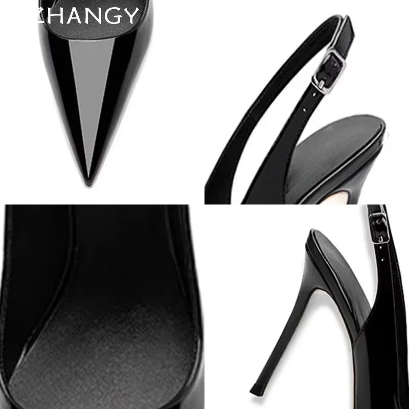 Sexy Super High Heels Women Shoes Pointed Toe Sandals 2025 Elegant Summer Slingback Pumps Shoes Trend Dress Mujer De Zapatillas
