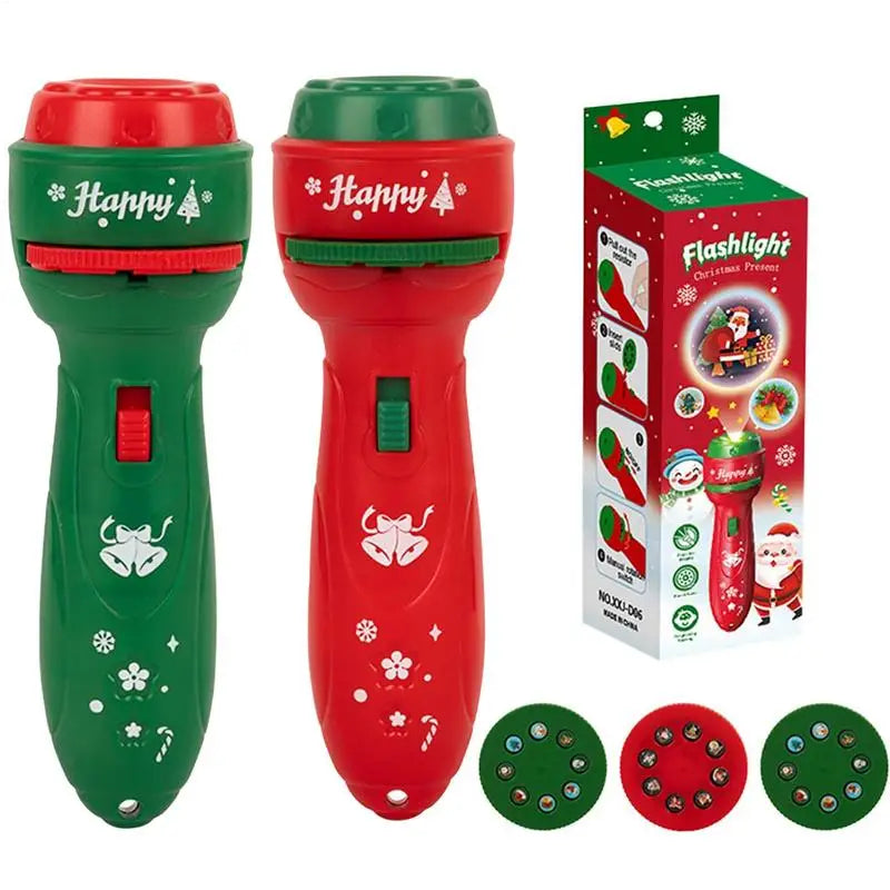 Christmas Handheld Flashlight Projection Lamp Early Education Toys Image Recognition, Cognition, Fun cartoon Projector Gifts Kid